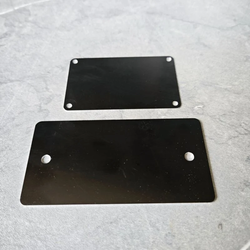 black anodized aluminum sheet - finish and surface view
