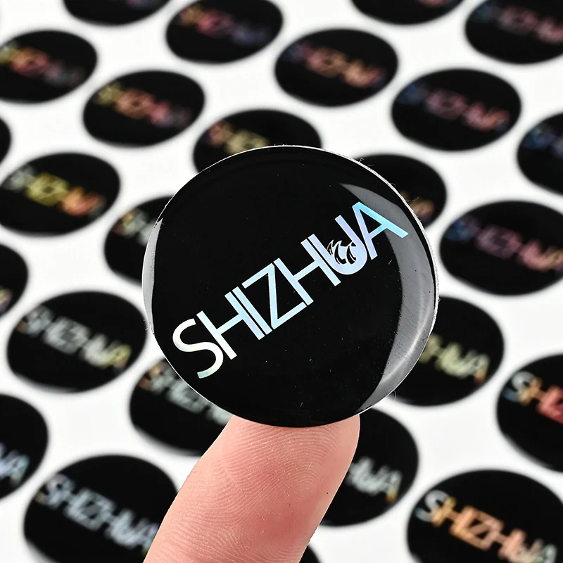 clear epoxy stickers - finish and surface view