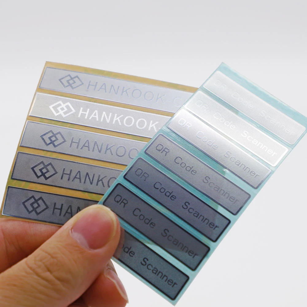 custom metallic stickers - alternate product view