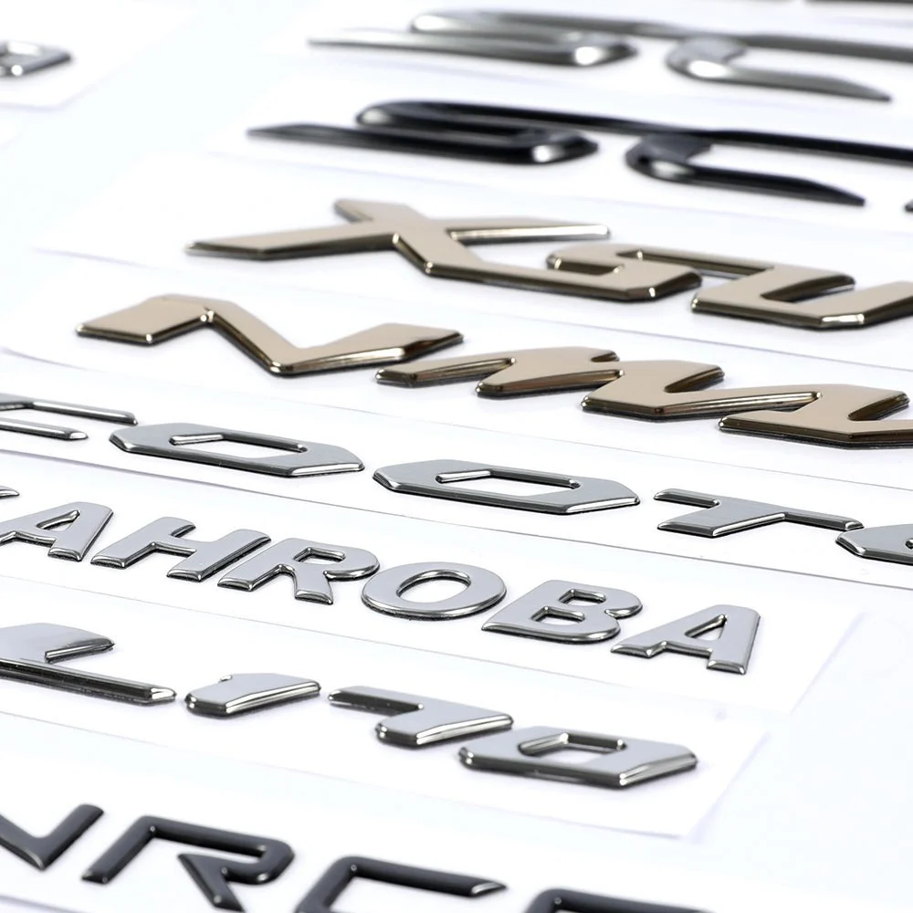 custom metallic stickers - product detail view