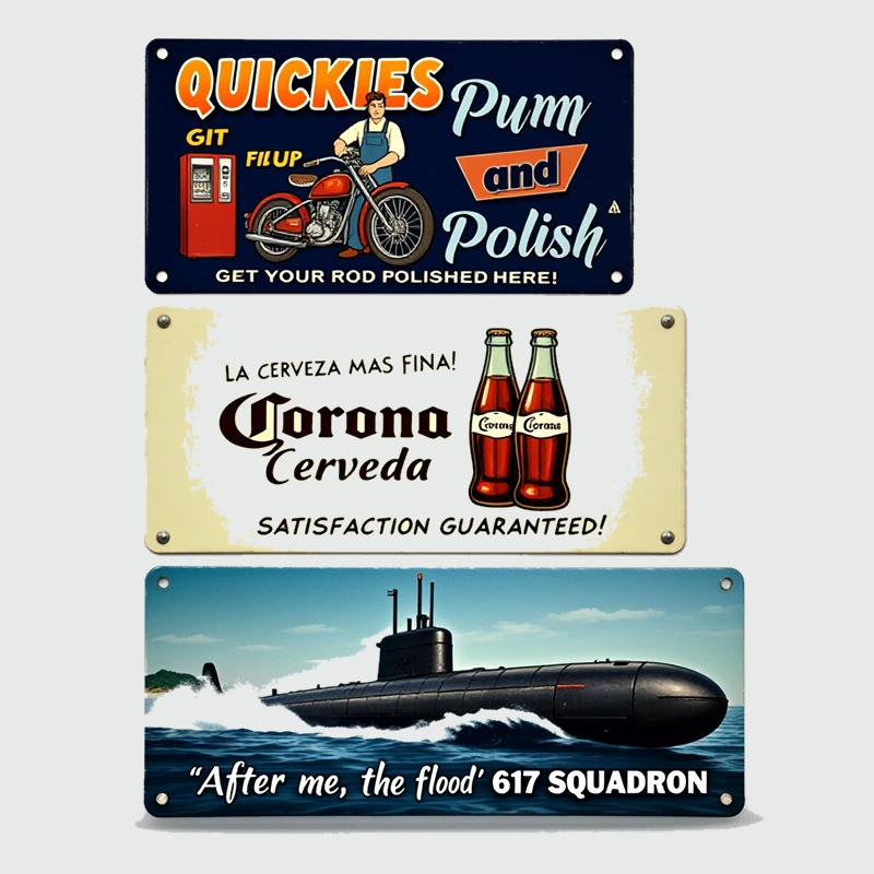decorative metal sign - product detail view