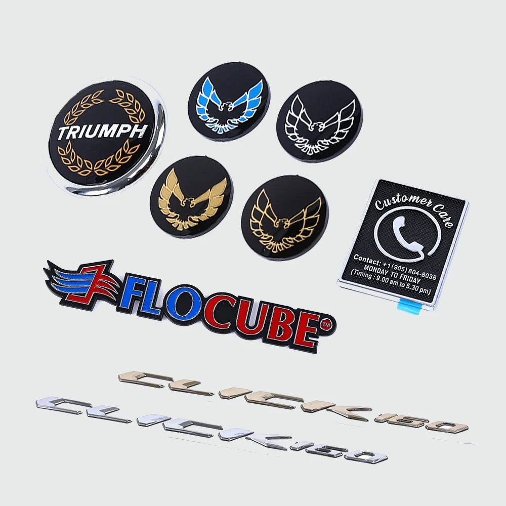 metallic custom stickers - product detail view