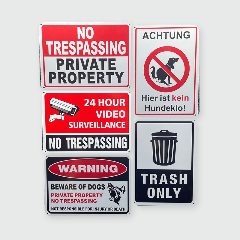 safety warning signs - finish and surface view