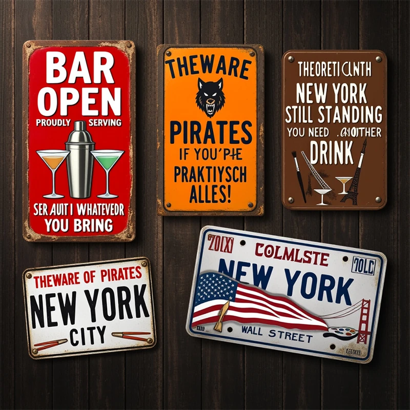 vintage metal signs for home decor - alternate product view