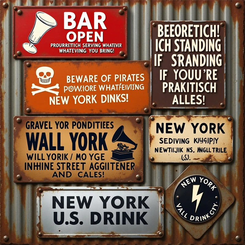 vintage metal signs for home decor - product detail view