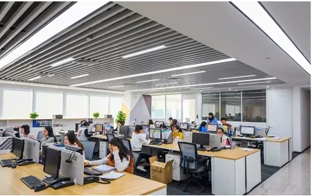 Project coordination team working in the company office