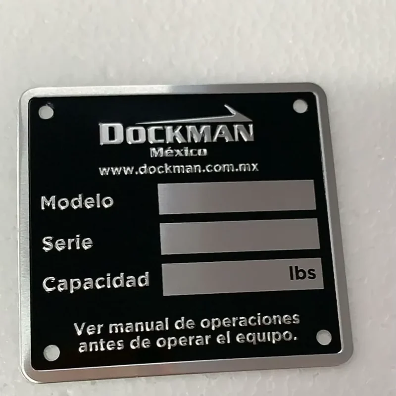 metal equipment nameplates - product detail view
