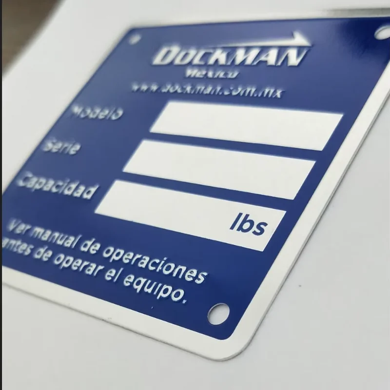 metal equipment nameplates - finish and surface view