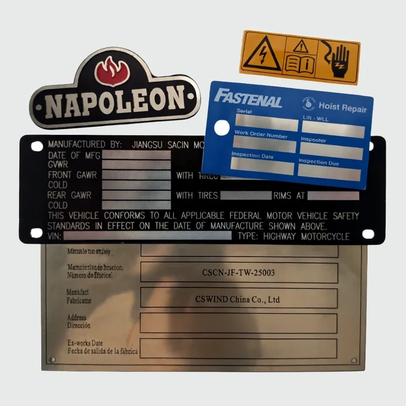 metal equipment nameplates - additional product view