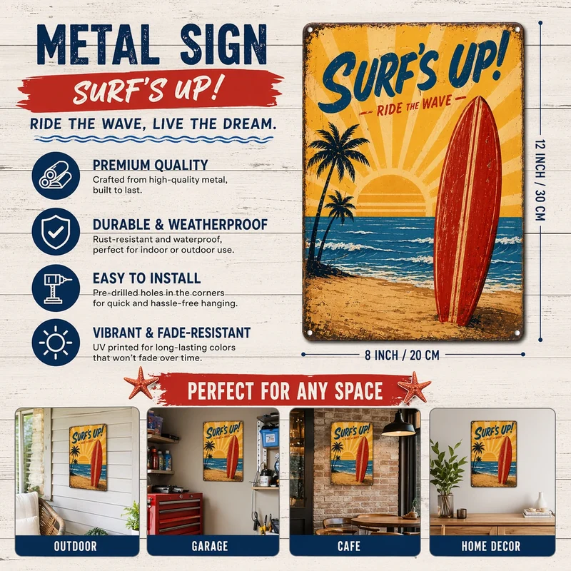 vintage metal signs for home decor - additional product view