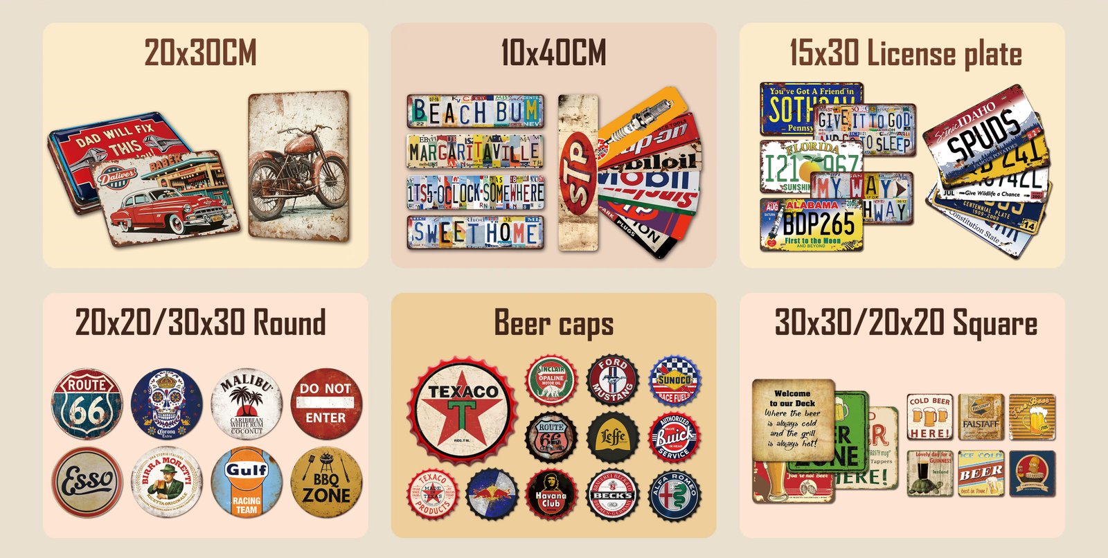 Temporary product image for custom decorative metal signs and crafts for poster